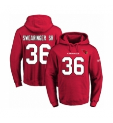 Football Mens Arizona Cardinals 36 DJ Swearinger SR Red Name Number Pullover Hoodie