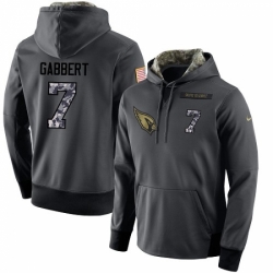 NFL Mens Nike Arizona Cardinals 7 Blaine Gabbert Stitched Black Anthracite Salute to Service Player Performance Hoodie