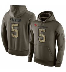 NFL Nike Arizona Cardinals 5 Drew Stanton Green Salute To Service Men Pullover Hoodie