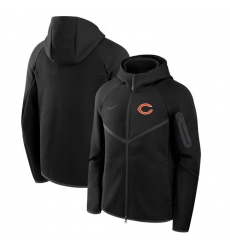 Men Chicago Bears Black Tech Fleece Full Zip Windrunner Hoodie