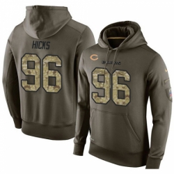 NFL Nike Chicago Bears 96 Akiem Hicks Green Salute To Service Mens Pullover Hoodie