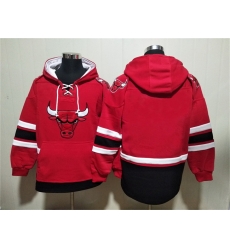 Men Chicago Bulls Blank Red Ageless Must Have Lace Up Pullover Hoodie