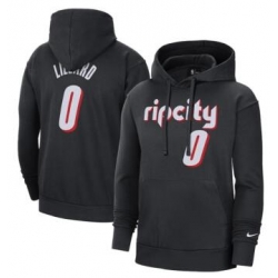 Men Portland Trail Blazers Damian Lillard #0 Black Name Number Hoody