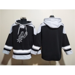 Men San Antonio Spurs Blank Black Ageless Must Have Lace Up Pullover Hoodie