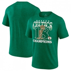 Men Boston Celtics Kelly Green 18 Time NBA Finals Champions Tri Blend T Shirt