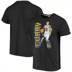 Men Golden State Warriors Stephen Curry Grey Homage Tri Blend Shooting Stars T Shirt