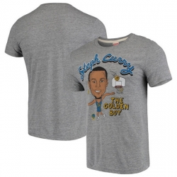 Men Golden State Warriors Stephen Curry Grey Player Graphic Tri Blend T Shirt