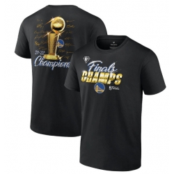 Men's Golden State Warriors 2021-2022 Black 2022 NBA Finals Champions Forward Roster Signature T-Shirt