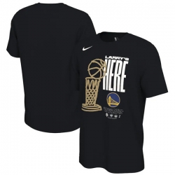 Men's Golden State Warriors 2021-2022 Black NBA Finals Champions Trophy Celebration T-Shirt