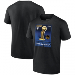 Men's Golden State Warriors 2022 2022 Black NBA Finals Champions 75th Anniversary Jumper Trophy T-Shirt