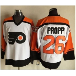 Flyers #26 Brian Propp WhiteBlack CCM Throwback Stitched NHL Jersey