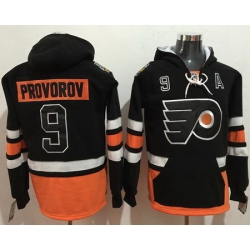 Flyers #9 Ivan Provorov Black Name  26 Number Pullover NHL Hoodie