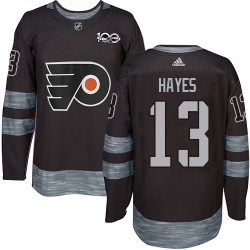 Men Philadelphia Flyers #13 Kevin Hayes Black 1917-2017 100th Anniversary NHL Jersey
