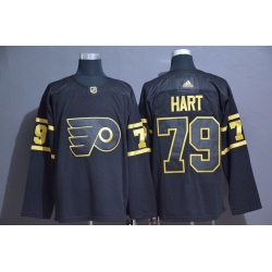 Men Philadelphia Flyers 79 Carter Hart Black Gold Adidas Jersey