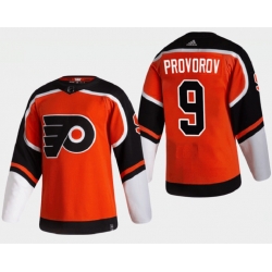 Men Philadelphia Flyers 9 Ivan Provorov Orange Reverse Retro Stitched NHL Jersey