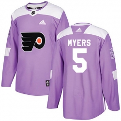 Men Philadelphia Flyers Philippe Myers Adidas Purple Authentic Fights Cancer Practice Jersey