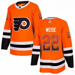 Mens Adidas Philadelphia Flyers 22 Dale Weise Authentic Orange Drift Fashion NHL Jersey 