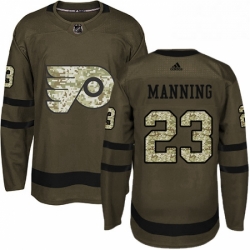 Mens Adidas Philadelphia Flyers 23 Brandon Manning Authentic Green Salute to Service NHL Jersey 