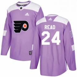 Mens Adidas Philadelphia Flyers 24 Matt Read Authentic Purple Fights Cancer Practice NHL Jersey 