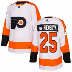 Mens Adidas Philadelphia Flyers 25 James Van Riemsdyk Authentic White Away NHL Jersey 