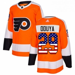 Mens Adidas Philadelphia Flyers 29 Johnny Oduya Authentic Orange USA Flag Fashion NHL Jersey 