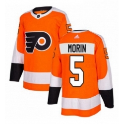 Mens Adidas Philadelphia Flyers 5 Samuel Morin Premier Orange Home NHL Jersey 