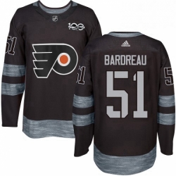 Mens Adidas Philadelphia Flyers 51 Cole Bardreau Premier Black 1917 2017 100th Anniversary NHL Jersey 