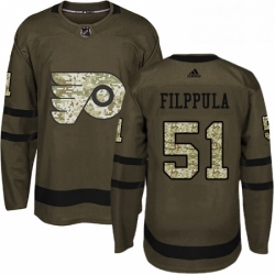 Mens Adidas Philadelphia Flyers 51 Valtteri Filppula Premier Green Salute to Service NHL Jersey 