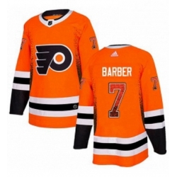 Mens Adidas Philadelphia Flyers 7 Bill Barber Authentic Orange Drift Fashion NHL Jersey 