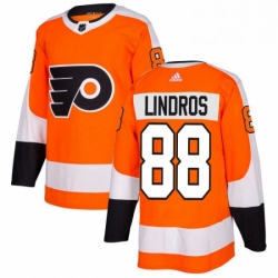 Mens Adidas Philadelphia Flyers 88 Eric Lindros Authentic Orange Home NHL Jersey 