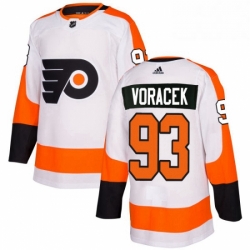 Mens Adidas Philadelphia Flyers 93 Jakub Voracek Authentic White Away NHL Jersey 