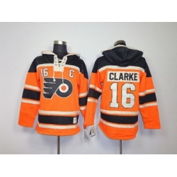nhl jerseys philadelphia flyers #16 clarke orange[pullover hooded sweatshirt patch C]