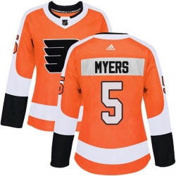 Women Philadelphia Flyers Philippe Myers Orange Adidas Authentic Home Jersey