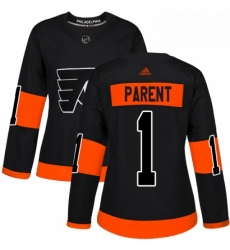 Womens Adidas Philadelphia Flyers 1 Bernie Parent Premier Black Alternate NHL Jersey 