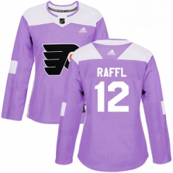 Womens Adidas Philadelphia Flyers 12 Michael Raffl Authentic Purple Fights Cancer Practice NHL Jersey 