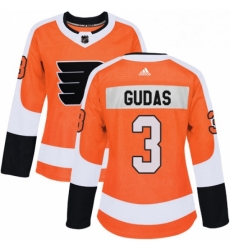 Womens Adidas Philadelphia Flyers 3 Radko Gudas Premier Orange Home NHL Jersey 