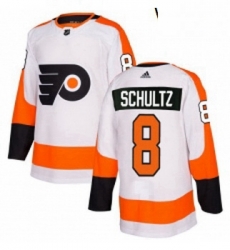 Womens Adidas Philadelphia Flyers 8 Dave Schultz Authentic White Away NHL Jersey 