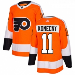 Youth Adidas Philadelphia Flyers 11 Travis Konecny Authentic Orange Home NHL Jersey 