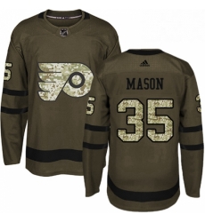 Youth Adidas Philadelphia Flyers 35 Steve Mason Green Salute to Service Stitched NHL Jersey 