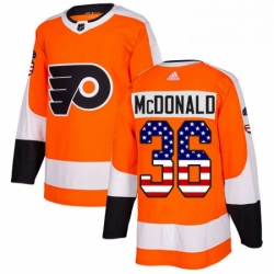 Youth Adidas Philadelphia Flyers 36 Colin McDonald Authentic Orange USA Flag Fashion NHL Jersey 