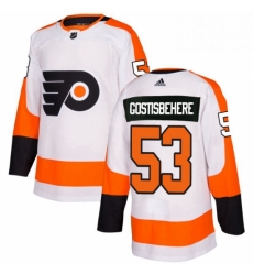 Youth Adidas Philadelphia Flyers 53 Shayne Gostisbehere Authentic White Away NHL Jersey 