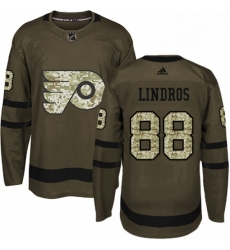 Youth Adidas Philadelphia Flyers 88 Eric Lindros Premier Green Salute to Service NHL Jersey 