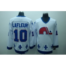 Quebec Nordiques 10 Lafleur White Jerseys CCM