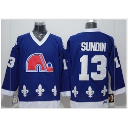 Quebec Nordiques #13 Mats Sundin Blue CCM Throwback Stitched NHL Jersey