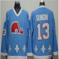Quebec Nordiques #13 Mats Sundin Light Blue CCM Throwback Stitched NHL Jersey
