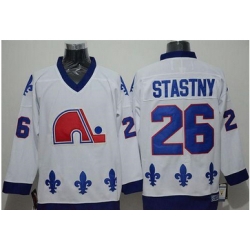 Quebec Nordiques #26 Peter Stastny White CCM Throwback Stitched NHL Jersey