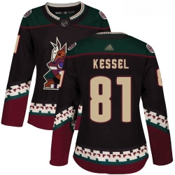 Coyotes #81 Phil Kessel Black Alternate Authentic Women Stitched Hockey Jersey
