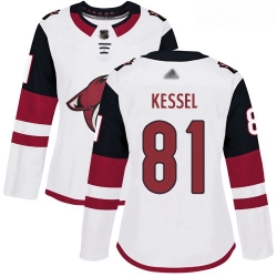 Coyotes #81 Phil Kessel White Road Authentic Women Stitched Hockey Jersey