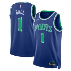 Men Minnesota Timberwolves  1 LaMelo Ball Blue 2026 27 Icon Edition Stitched Basketball Jersey