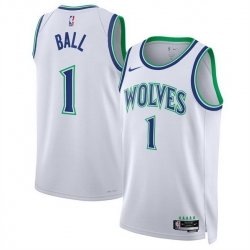 Men Minnesota Timberwolves  1 LaMelo Ball White 2026 27 Association Edition Stitched Basketball Jersey